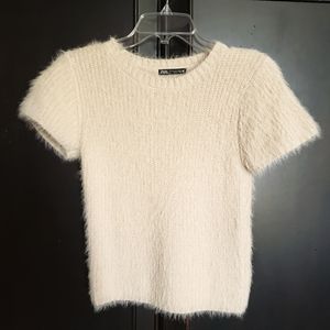 Zara Cream cap sleeves sweater